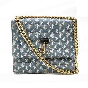 Jimmy Choo Varenne Avenue Chain Shoulder Bag in Blue Denim Canvas, JC Women's
